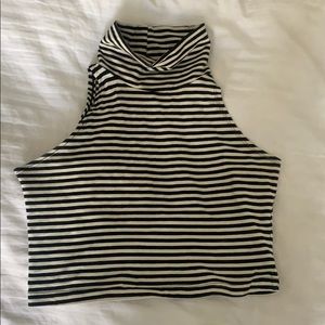 American Apparel crop turtleneck stripe L